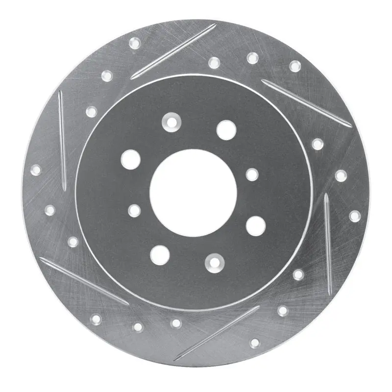 R1 01-05 Acura El Rear Left Drilled & Slotted Silver Brake Rotor 1
