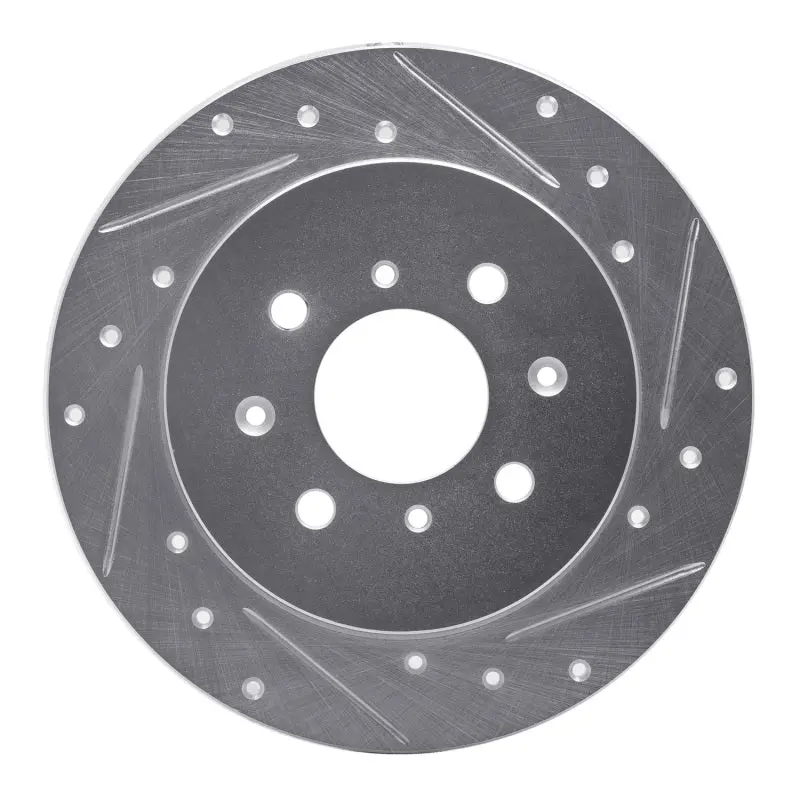 R1 01-05 Acura El Rear Right Drilled & Slotted Silver Brake Rotor 1