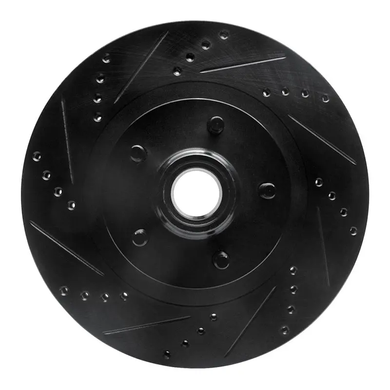 R1 01-05 Ford Explorer Sport Front Left Drilled & Slotted Black Brake Rotor 1