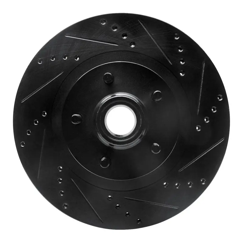 R1 01-05 Ford Explorer Sport Front Right Drilled & Slotted Black Brake Rotor 1