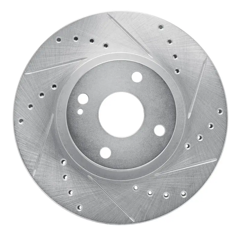 R1 01-05 Mazda Miata Front Right Drilled & Slotted Silver Brake Rotor 1