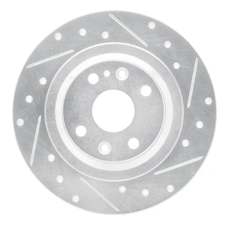 R1 01-05 Mazda Miata Rear Right Drilled & Slotted Silver Brake Rotor 1