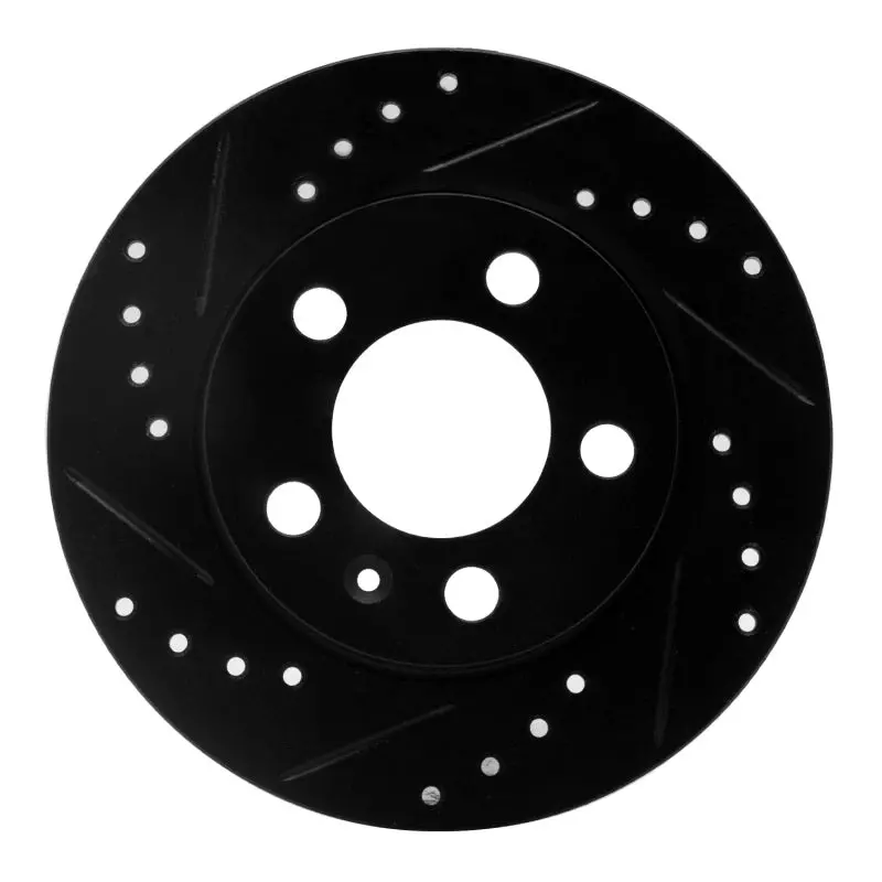 R1 01-06 Audi Tt Quattro Rear Left Drilled & Slotted Black Brake Rotor 1