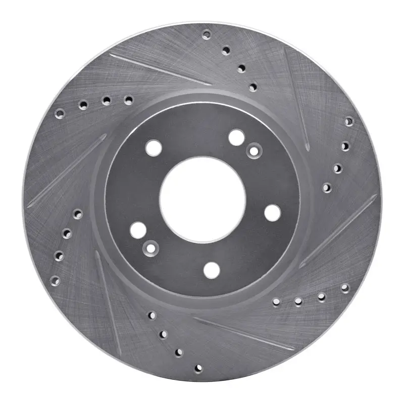 R1 01-06 Hyundai Santa Fe Front Right Drilled & Slotted Silver Brake Rotor 1