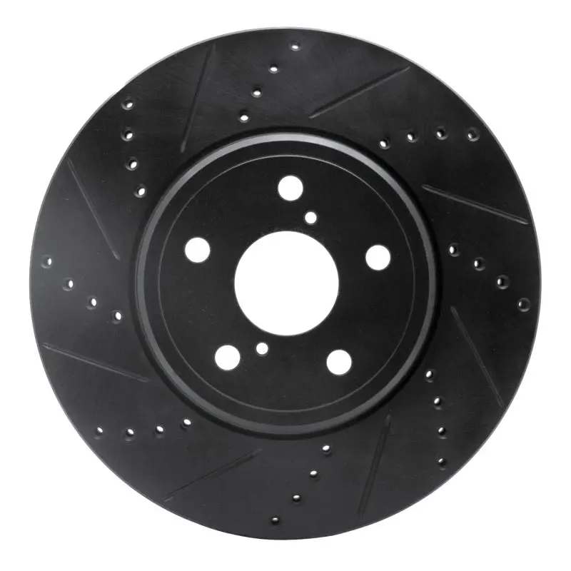 R1 01-06 Lexus Ls430 Front Left Drilled & Slotted Black Brake Rotor 1