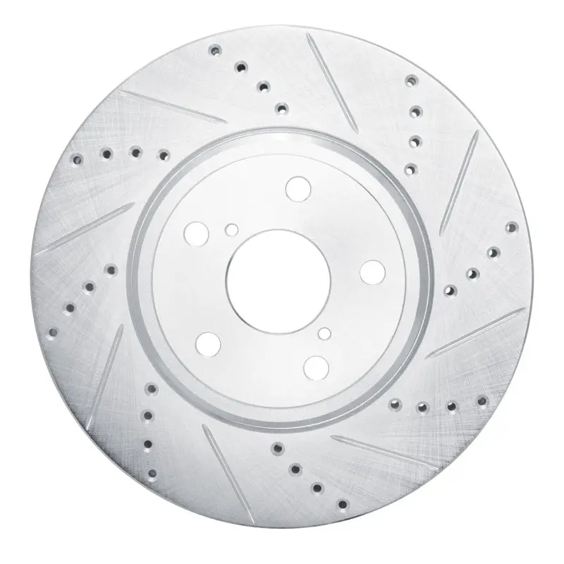 R1 01-06 Lexus Ls430 Front Right Drilled & Slotted Silver Brake Rotor 1