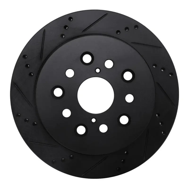 R1 01-06 Lexus Ls430 Rear Left Drilled & Slotted Black Brake Rotor 1