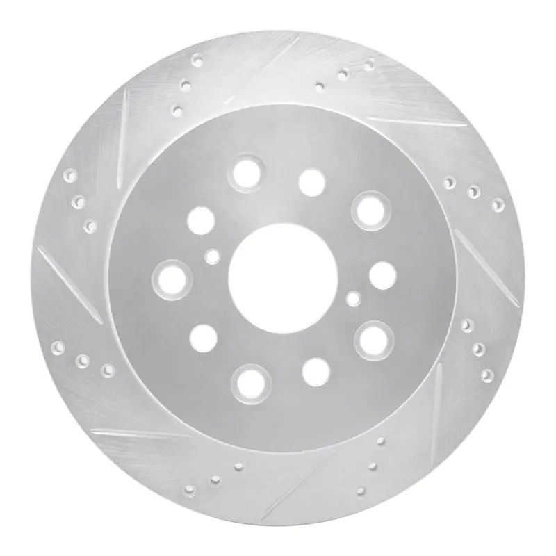 R1 01-06 Lexus Ls430 Rear Left Drilled & Slotted Silver Brake Rotor 1