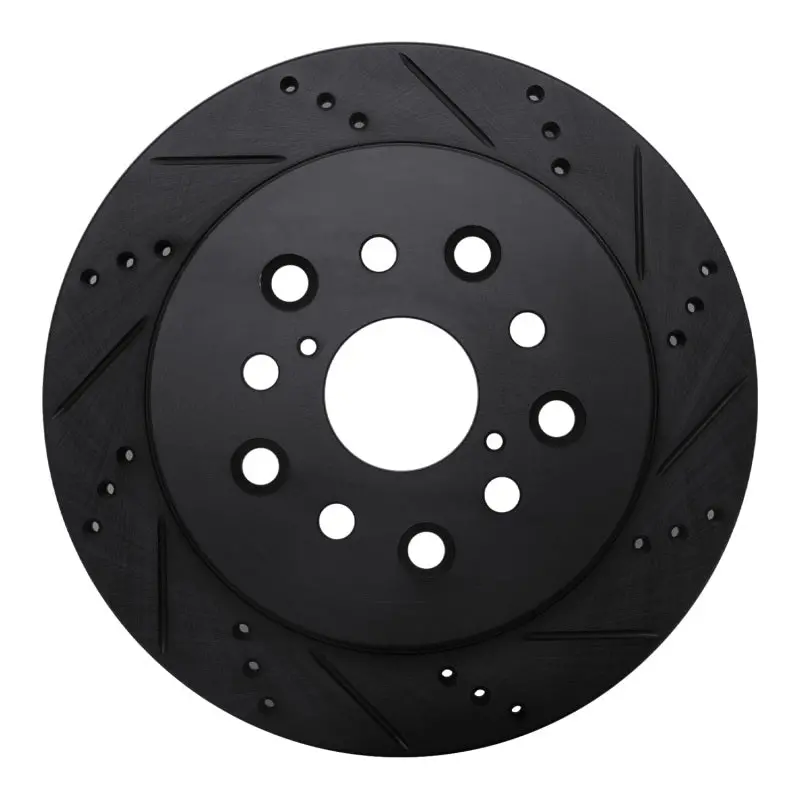R1 01-06 Lexus Ls430 Rear Right Drilled & Slotted Black Brake Rotor 1