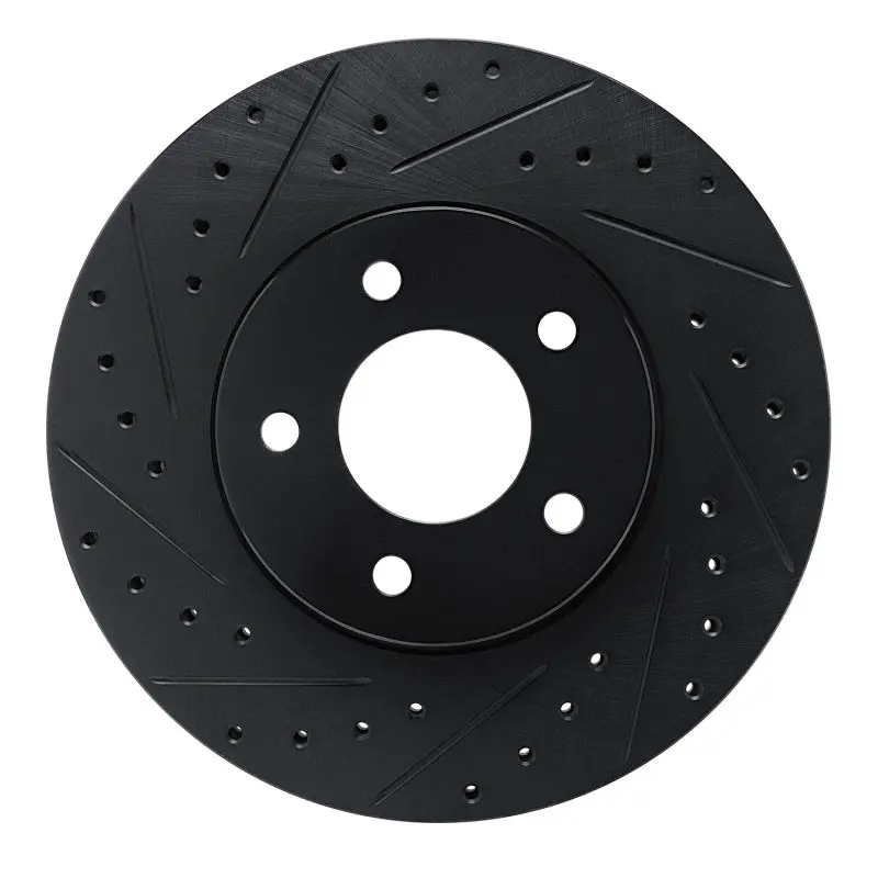 R1 01-07 Buick Rendezvous Front Left Drilled & Slotted Black Brake Rotor 1