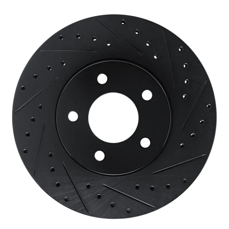 R1 01-07 Buick Rendezvous Front Right Drilled & Slotted Black Brake Rotor 1