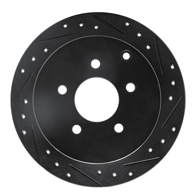 R1 01-07 Buick Rendezvous Rear Right Drilled & Slotted Black Brake Rotor 1