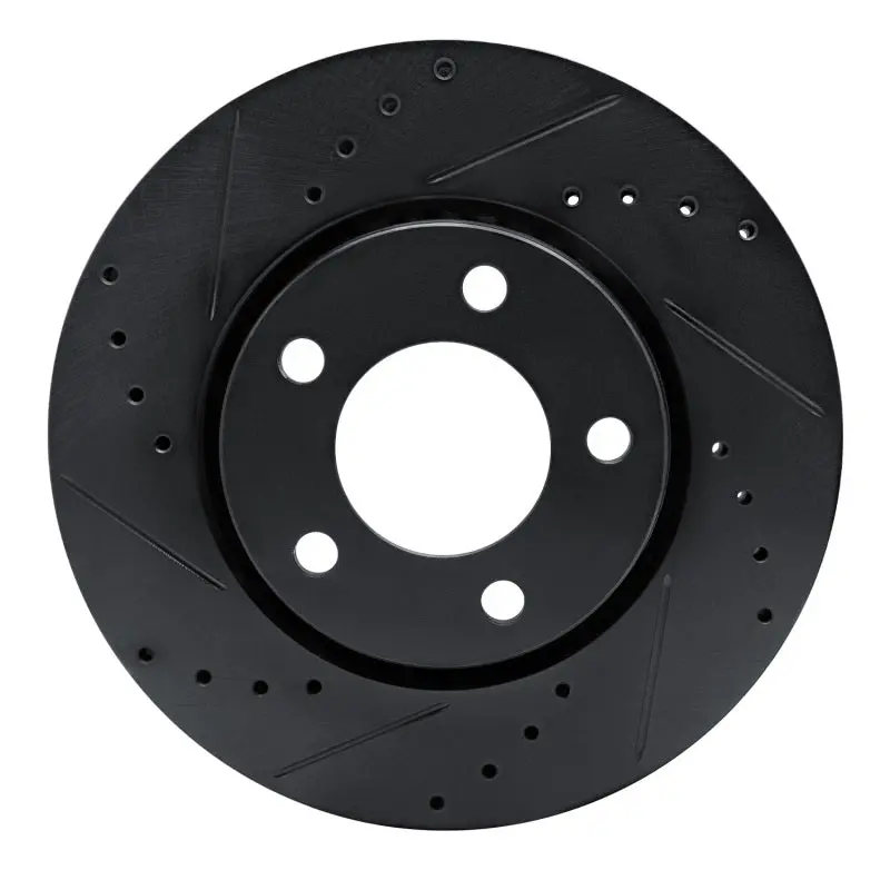 R1 01-07 Chrysler Town & Country Front Left Drilled & Slotted Black Brake Rotor 1