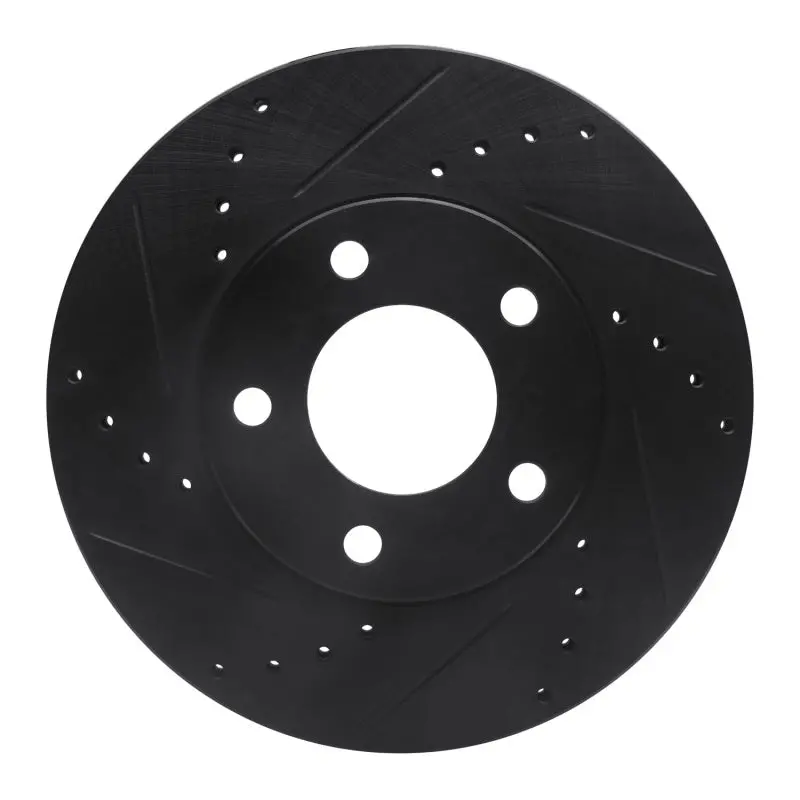 R1 01-07 Ford Escape Front Left Drilled & Slotted Black Brake Rotor 1