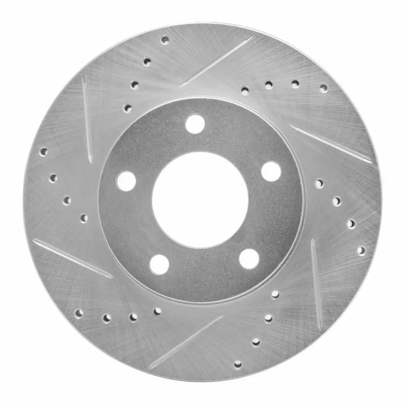 R1 01-07 Ford Escape Front Left Drilled & Slotted Silver Brake Rotor 1