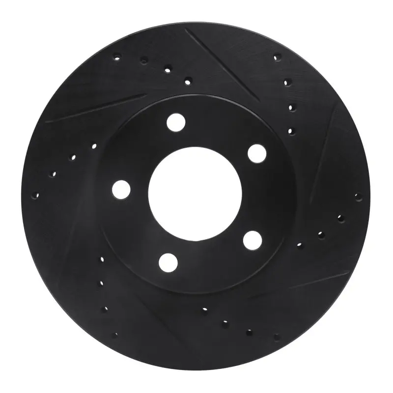 R1 01-07 Ford Escape Front Right Drilled & Slotted Black Brake Rotor 1