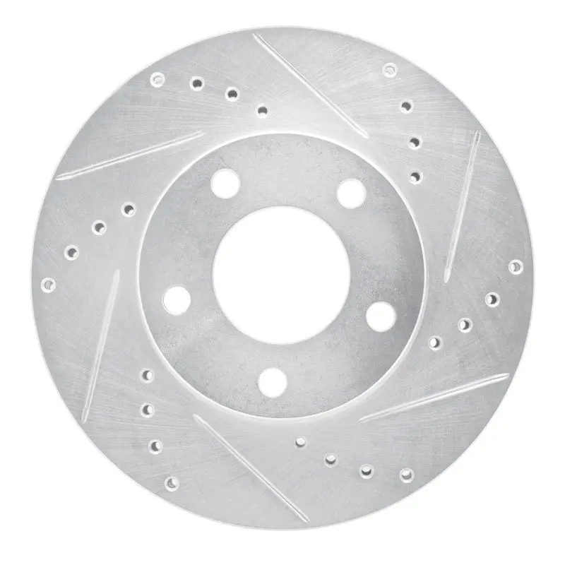 R1 01-07 Ford Escape Front Right Drilled & Slotted Silver Brake Rotor 1