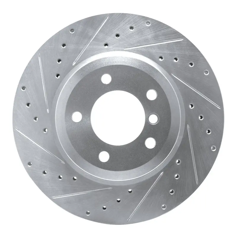 R1 01-08 Bmw 330I Front Left Drilled & Slotted Silver Brake Rotor 1