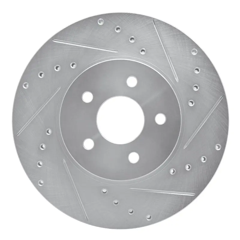 R1 01-08 Ford Mondeo (Mexico) Front Right Drilled & Slotted Silver Brake Rotor 1