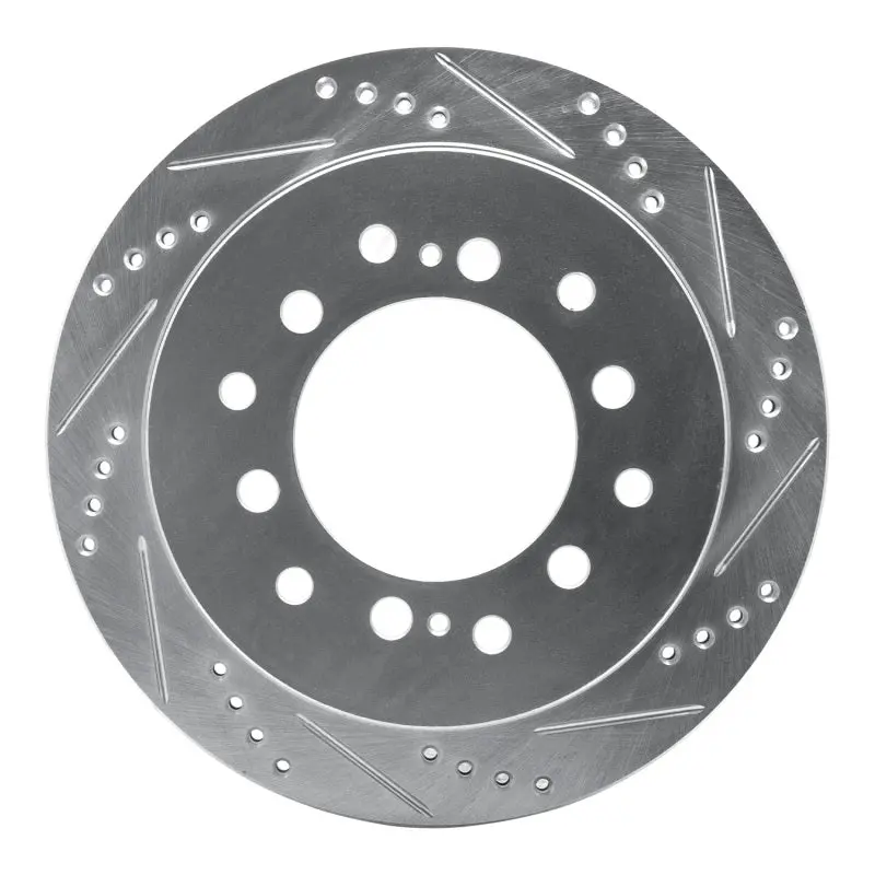 R1 01-09 Lexus Gx470 Rear Right Drilled & Slotted Silver Brake Rotor 1