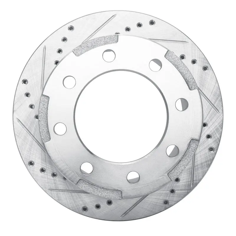 R1 01-10 Chevrolet Express 3500 Rear Left Drilled & Slotted Silver Brake Rotor 1