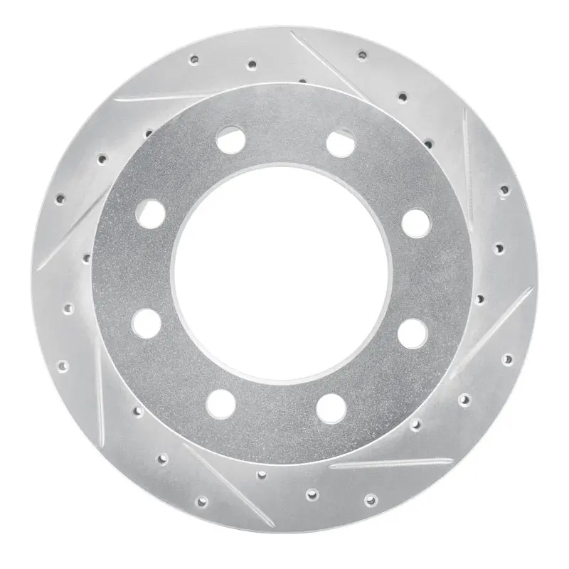 R1 01-10 Chevrolet Silverado 3500 Hd Rear Right Drilled & Slotted Silver Brake Rotor 1