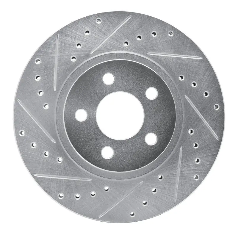 R1 01-10 Chrysler Pt Cruiser Front Left Drilled & Slotted Silver Brake Rotor 1