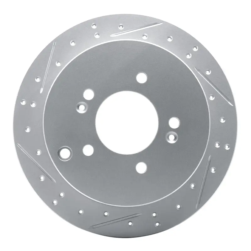 R1 01-16 Hyundai Santa Fe Rear Left Drilled & Slotted Geo-Carbon Rotor 1