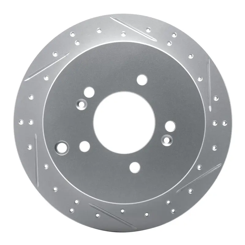 R1 01-16 Hyundai Santa Fe Rear Right Drilled & Slotted Geo-Carbon Rotor 1