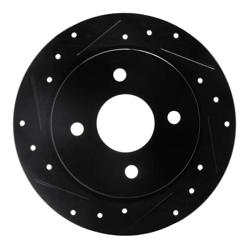 R1 01-19 Ford Fiesta (Usa/Canada) Rear Left Drilled & Slotted Black Brake Rotor 1
