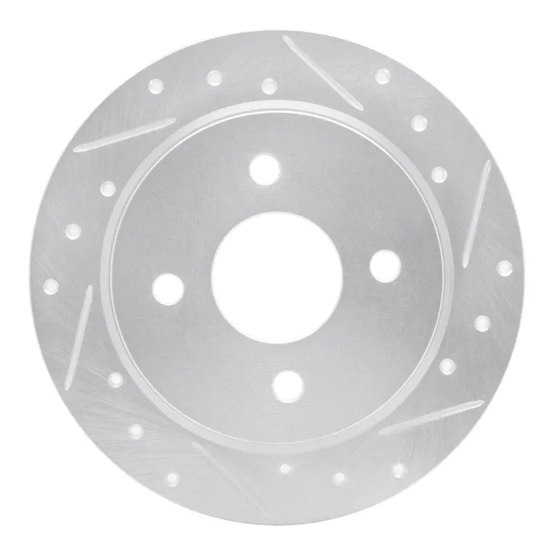 R1 01-19 Ford Fiesta (Usa/Canada) Rear Right Drilled & Slotted Silver Brake Rotor 1