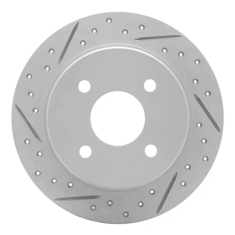 R1 01-19 Ford Focus Rear Left Drilled & Slotted Geo-Carbon Rotor 1