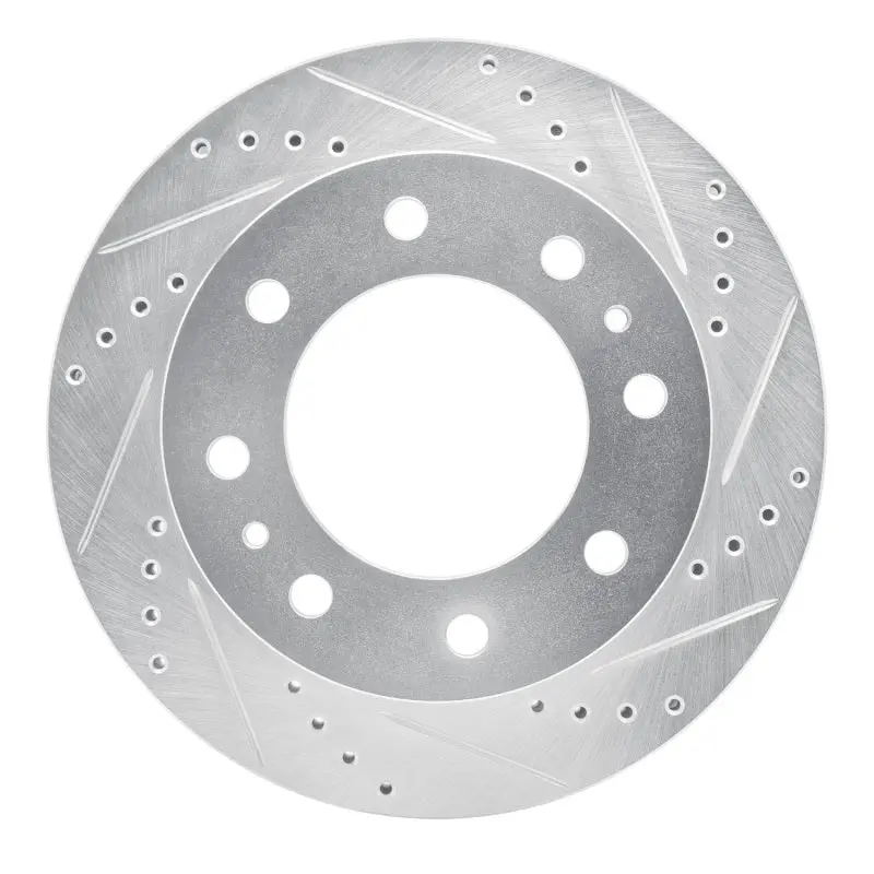 R1 01-25 Chevrolet Silverado 3500 Front Right Drilled & Slotted Silver Brake Rotor 1