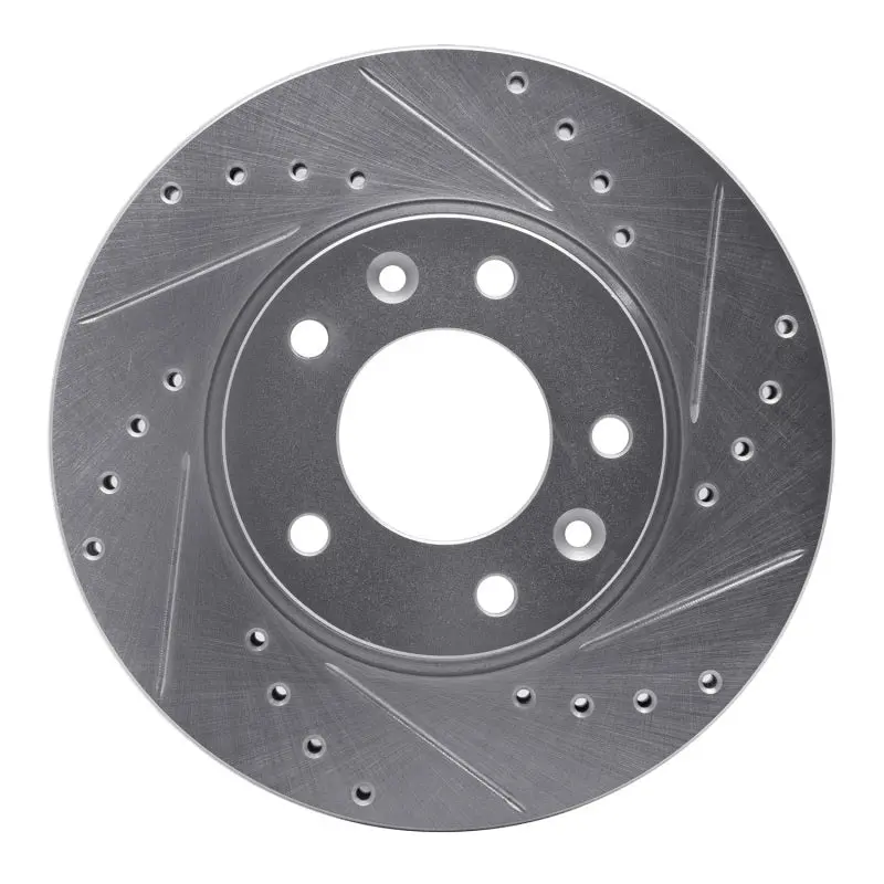 R1 02-02 Kia Sedona Front Right Drilled & Slotted Silver Brake Rotor 1