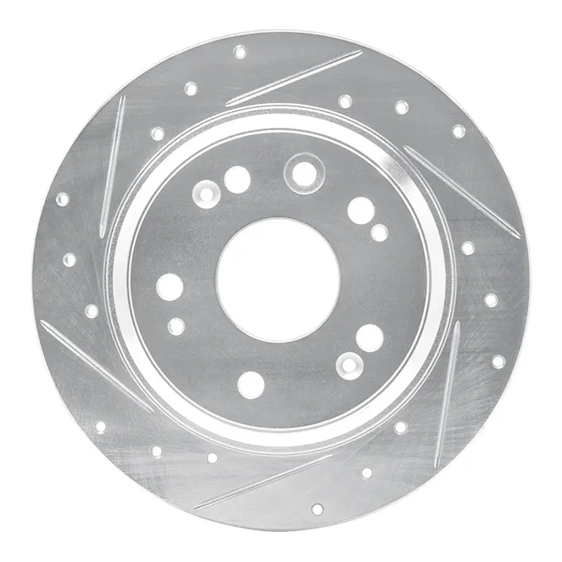R1 02-04 Acura Rl Rear Left Drilled & Slotted Silver Brake Rotor 1