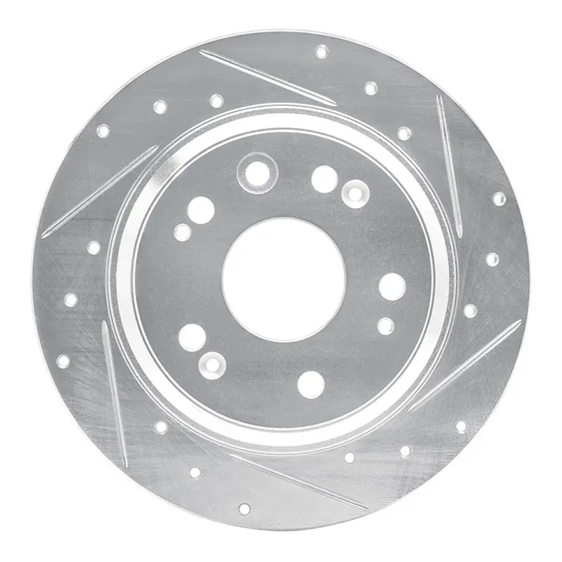R1 02-04 Acura Rl Rear Right Drilled & Slotted Silver Brake Rotor 1