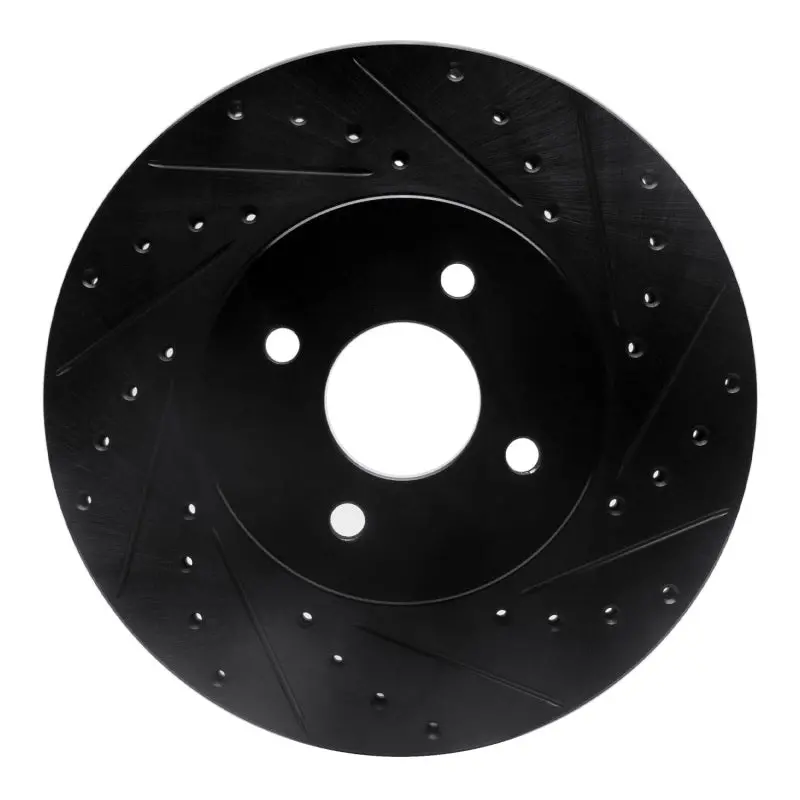 R1 02-04 Ford Focus Front Right Drilled & Slotted Black Brake Rotor 1