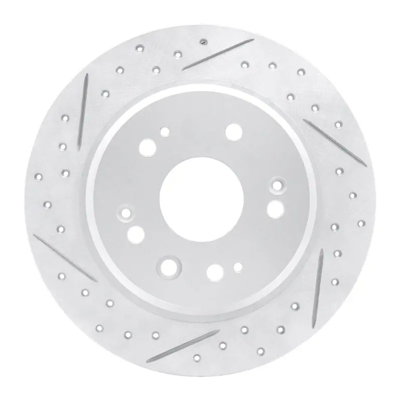 R1 02-04 Honda Cr-V Rear Left Drilled & Slotted Geo-Carbon Rotor 1