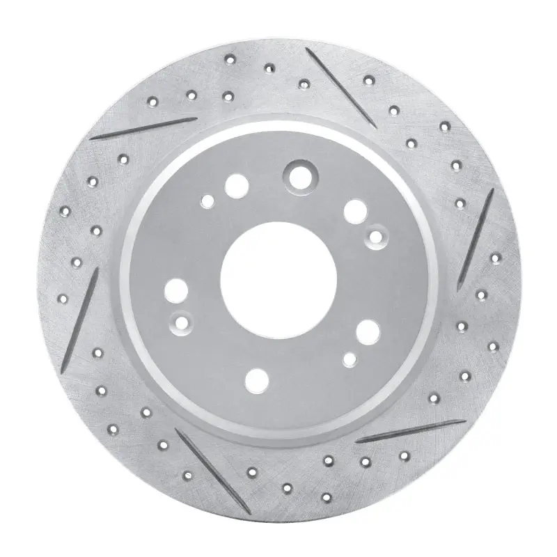 R1 02-04 Honda Cr-V Rear Right Drilled & Slotted Geo-Carbon Rotor 1