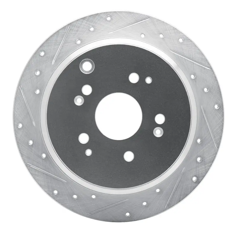 R1 02-04 Honda Odyssey Rear Left Drilled & Slotted Silver Brake Rotor 1