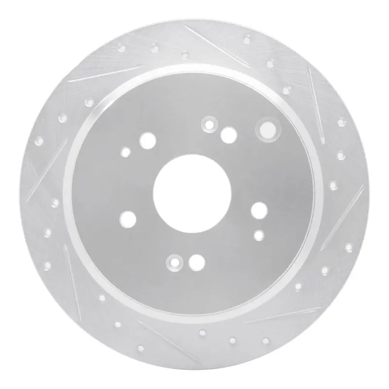 R1 02-04 Honda Odyssey Rear Right Drilled & Slotted Silver Brake Rotor 1