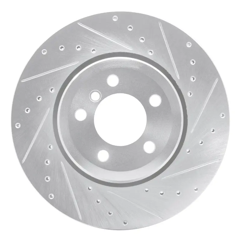 R1 02-05 Bmw 760I Rear Right Drilled & Slotted Silver Brake Rotor 1