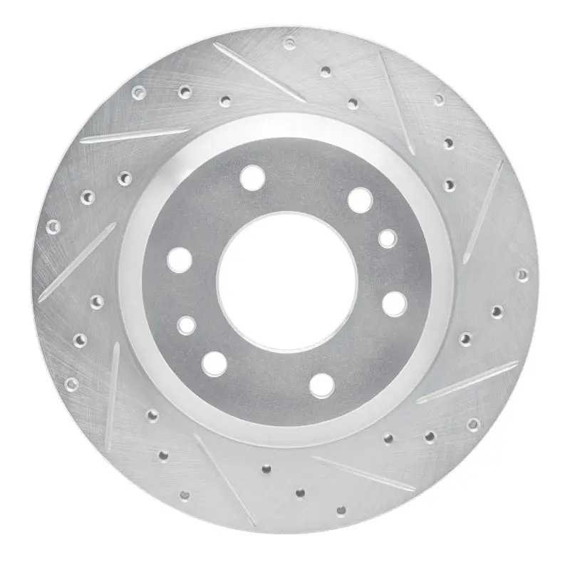 R1 02-05 Buick Rainier Front Right Drilled & Slotted Silver Brake Rotor 1