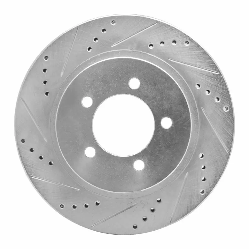 R1 02-05 Ford Explorer Front Left Drilled & Slotted Silver Brake Rotor 1