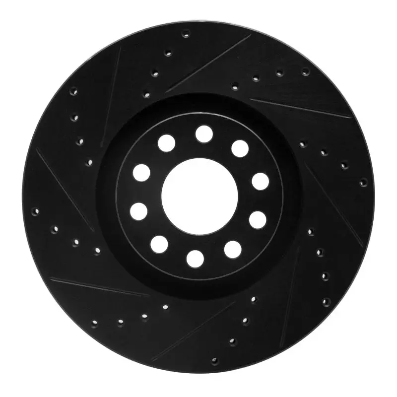 R1 02-05 Volkswagen Passat (Usa/Canada) Front Left Drilled & Slotted Black Brake Rotor 1