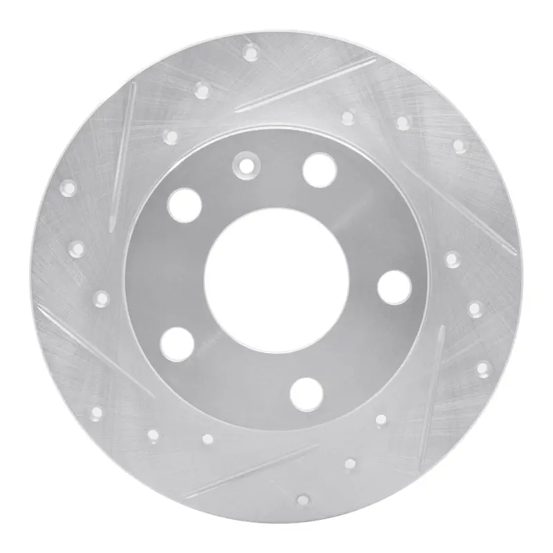 R1 02-06 Audi A4 Quattro Rear Left Drilled & Slotted Silver Brake Rotor 1