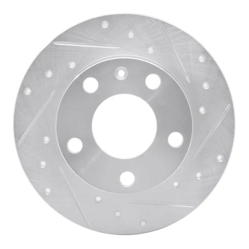 R1 02-06 Audi A4 Quattro Rear Right Drilled & Slotted Silver Brake Rotor 1