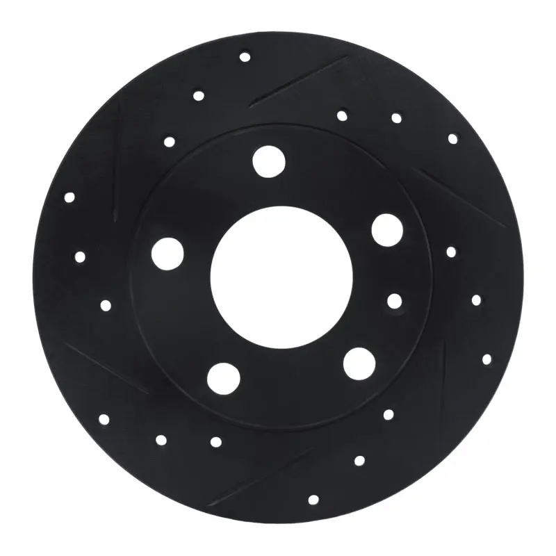 R1 02-06 Audi A4 (Usa/Canada) Rear Left Drilled & Slotted Black Brake Rotor 1