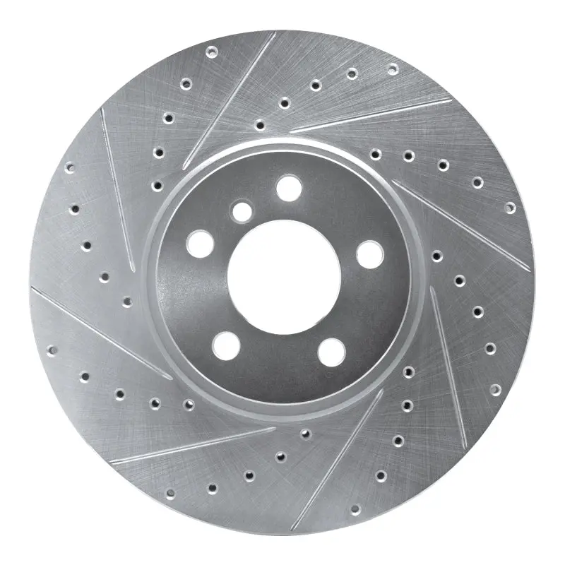 R1 02-06 Bmw X5 Front Left Drilled & Slotted Silver Brake Rotor 1