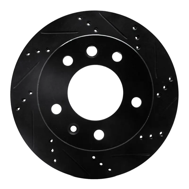 R1 02-06 Dodge Sprinter 3500 Front Left Drilled & Slotted Black Brake Rotor 1